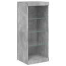 skænk med LED-lys 41x37x100 cm betongrå