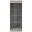 skænk med LED-lys 41x37x100 cm grå sonoma-eg