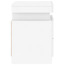 sengebord med LED-lys 35x39x55 cm hvid