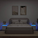 sengeborde 2 stk. med LED-lys 35x39x55 cm hvid