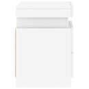 sengeborde 2 stk. med LED-lys 35x39x55 cm hvid