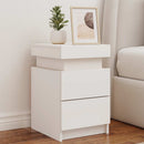 sengeborde 2 stk. med LED-lys 35x39x55 cm hvid