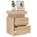 sengebord med LED-lys 35x39x55 cm sonoma-eg