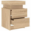sengebord med LED-lys 35x39x55 cm sonoma-eg