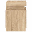 sengebord med LED-lys 35x39x55 cm sonoma-eg