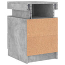 sengebord med LED-lys 35x39x55 cm betongrå