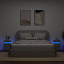 sengeborde 2 stk. med LED-lys 35x39x55 cm betongrå