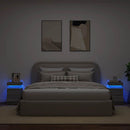 sengeborde 2 stk. med LED-lys 35x39x55 cm grå sonoma-eg