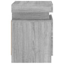 sengeborde 2 stk. med LED-lys 35x39x55 cm grå sonoma-eg
