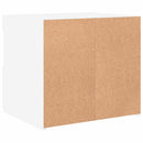 sengebord med LED-lys 50x40x45 cm hvid