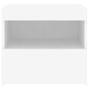 sengeborde 2 stk. med LED-lys 50x40x45 cm hvid