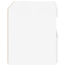 sengeborde 2 stk. med LED-lys 50x40x45 cm hvid
