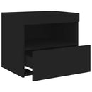 sengebord med LED-lys 50x40x45 cm sort