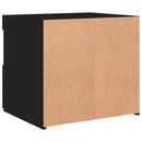 sengebord med LED-lys 50x40x45 cm sort