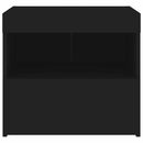 sengeborde 2 stk. med LED-lys 50x40x45 cm sort