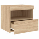 sengebord med LED-lys 50x40x45 cm sonoma-eg
