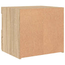 sengebord med LED-lys 50x40x45 cm sonoma-eg