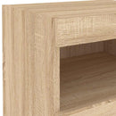 sengebord med LED-lys 50x40x45 cm sonoma-eg