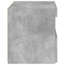 sengebord med LED-lys 50x40x45 cm betongrå