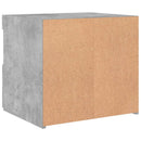 sengebord med LED-lys 50x40x45 cm betongrå
