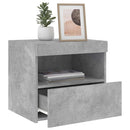 sengeborde 2 stk. med LED-lys 50x40x45 cm betongrå