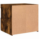 sengeborde 2 stk. med LED-lys 50x40x45 cm røget egetræsfarve