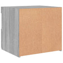 sengebord med LED-lys 50x40x45 cm grå sonoma-eg