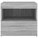 sengeborde 2 stk. med LED-lys 50x40x45 cm grå sonoma-eg