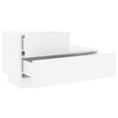 sengebord med LED-lys 70x36x40,5 cm hvid