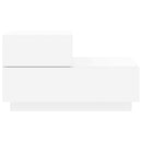 sengebord med LED-lys 70x36x40,5 cm hvid