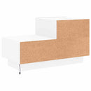 sengebord med LED-lys 70x36x40,5 cm hvid