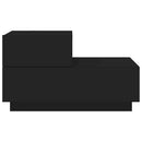 sengebord med LED-lys 70x36x40,5 cm sort