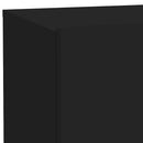 sengebord med LED-lys 70x36x40,5 cm sort
