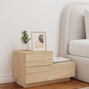 sengebord med LED-lys 70x36x40,5 cm sonoma-eg