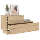 sengebord med LED-lys 70x36x40,5 cm sonoma-eg