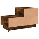 sengebord med LED-lys 70x36x40,5 cm røget egetræsfarve