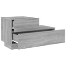 sengebord med LED-lys 70x36x40,5 cm grå sonoma-eg