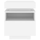 sengeborde 2 stk. med LED-lys 40x39x48,5 cm hvid