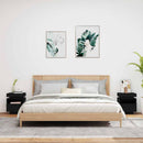 sengeborde 2 stk. med LED-lys 40x39x48,5 cm sort
