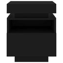 sengeborde 2 stk. med LED-lys 40x39x48,5 cm sort