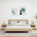 sengeborde 2 stk. med LED-lys 40x39x48,5 cm sonoma-eg