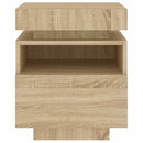 sengeborde 2 stk. med LED-lys 40x39x48,5 cm sonoma-eg