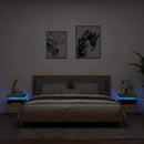 sengeborde 2 stk. med LED-lys 40x39x48,5 cm sonoma-eg