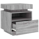 sengebord med LED-lys 40x39x48,5 cm grå sonoma-eg