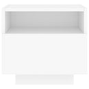 sengebord med LED-lys 40x39x37 cm hvid