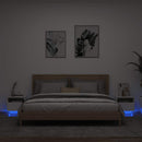 sengeborde 2 stk. med LED-lys 40x39x37 cm hvid