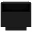 sengebord med LED-lys 40x39x37 cm sort
