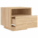 sengebord med LED-lys 40x39x37 cm sonoma-eg