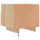 sengebord med LED-lys 40x39x37 cm sonoma-eg