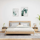 sengeborde 2 stk. med LED-lys 40x39x37 cm sonoma-eg